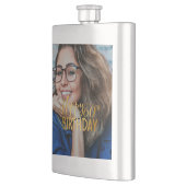 Happy 60誕生日スクリプトパーソナライズされた写真 フラスク (左)