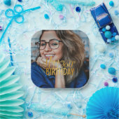 Happy 60誕生日スクリプトパーソナライズされた写真 ペーパープレート (パーティー)