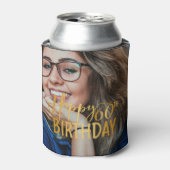 Happy 60誕生日スクリプトパーソナライズされた写真 缶クーラー (缶正面)