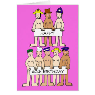 Happy 60誕生日彼女の漫画おもしろいの男性。