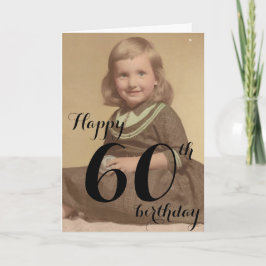 Happy 60thフォト誕生日カード カード