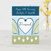 Happy 60th Anniversaryの名前を青い緑で追加 カード (黄色い花)