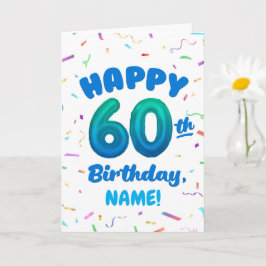 Happy 60th Birthday Card with Custom Name カード
