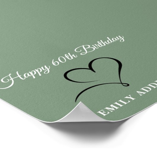 Happy 60th Birthday Poster with Custom Text Option ポスター (角)