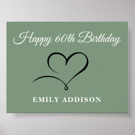 Happy 60th Birthday Poster with Custom Text Option ポスター