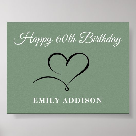 Happy 60th Birthday Poster with Custom Text Option ポスター (正面)