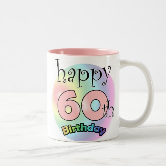 Happy 60th Birthday (roze) ツートーンマグカップ (右)