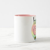 Happy 60th Birthday (roze) ツートーンマグカップ (中央)
