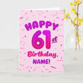 Happy 61st Birthday Card with Custom Name カード (黄色い花)