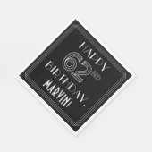 HAPPY 62ND誕生日;アールデコスタイル;名前をカスタムする スタンダードランチョンナプキン (角)