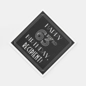 HAPPY 63rd誕生日、アールデコスタイル、名前をカスタムする スタンダードランチョンナプキン (角)