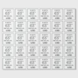 HAPPY 63rd誕生日、アールデコスタイル、名前をカスタムする ラッピングペーパー