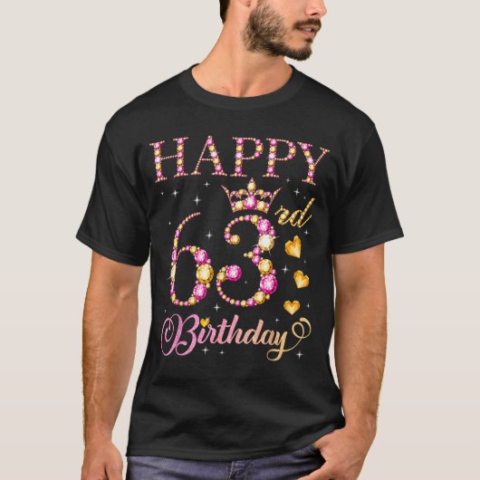 Happy 63rd Birthday 63 Years Old Men Women Birthda Tシャツ (正面)