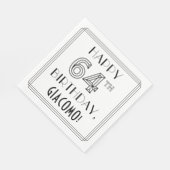 HAPPY 64th誕生日;アールデコスタイル;名前をカスタムする スタンダードランチョンナプキン (角)