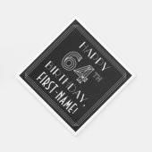 HAPPY 64th誕生日;アールデコスタイル;名前をカスタムする スタンダードランチョンナプキン (角)