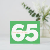Happy 65誕生日マイルストーンポストカード – 緑 ポストカード (スタンド正面)