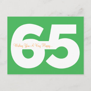 Happy 65誕生日マイルストーンポストカード – 緑 ポストカード