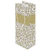 Happy 65th誕生日金ゴールド/白65数値パターン ワインギフトバッグ (裏面アングル)