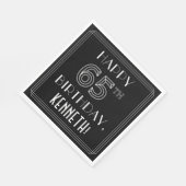 HAPPY 65th誕生日;アールデコスタイル;名前をカスタムする スタンダードランチョンナプキン (角)