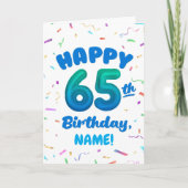 Happy 65th Birthday Card with Custom Name カード (正面)