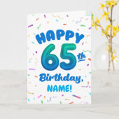 Happy 65th Birthday Card with Custom Name カード (黄色い花)