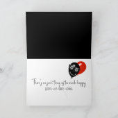 Happy 65th Birthday On Black With Balloons カード (内部)