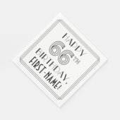 HAPPY 66th誕生日;アールデコスタイル;名前をカスタムする スタンダードランチョンナプキン (角)