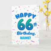 Happy 66th Birthday Card with Custom Name カード (黄色い花)