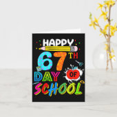 Happy 67 Days Of School 67th Day Smarter Six Seven カード (黄色い花)