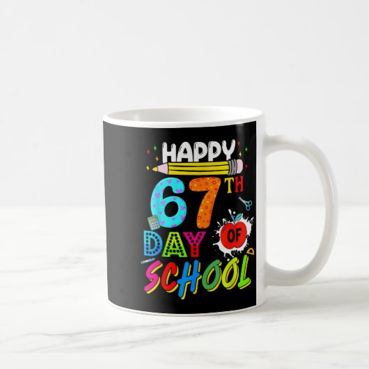 Happy 67 Days Of School 67th Day Smarter Six Seven コーヒーマグカップ (右)