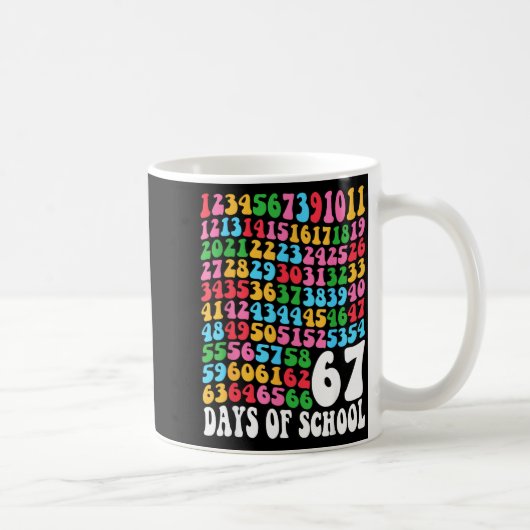 Happy 67 Days Of School 67th Day Smarter Six Seven コーヒーマグカップ (右)