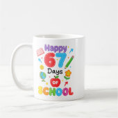 Happy 67 Days Of School 67th Six Seven Day Smarter コーヒーマグカップ (左)