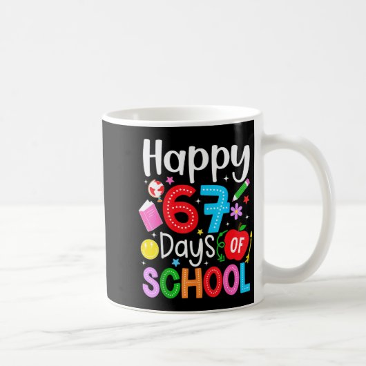 Happy 67 Days Of School Funny Six Seven Meme Teach コーヒーマグカップ (右)
