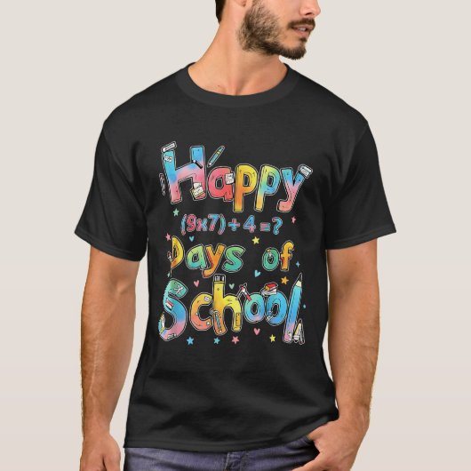 Happy 67 Days Of School Math Equation Teacher Six Tシャツ (正面)