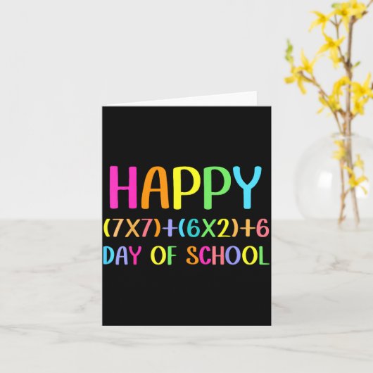 Happy 67 Days Of School Math Teacher Students Six  カード (黄色い花)