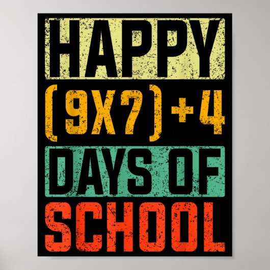 Happy 67 Days Of School Math Teacher Students Six  ポスター (正面)