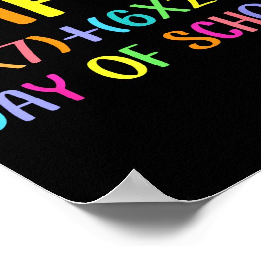 Happy 67 Days Of School Math Teacher Students Six ポスター (角)