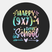 Happy 67 Days Of School Math Teacher Students Six  ラウンドシール (正面)