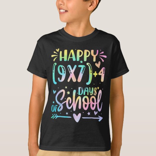 Happy 67 Days Of School Math Teacher Students Six  Tシャツ (正面)
