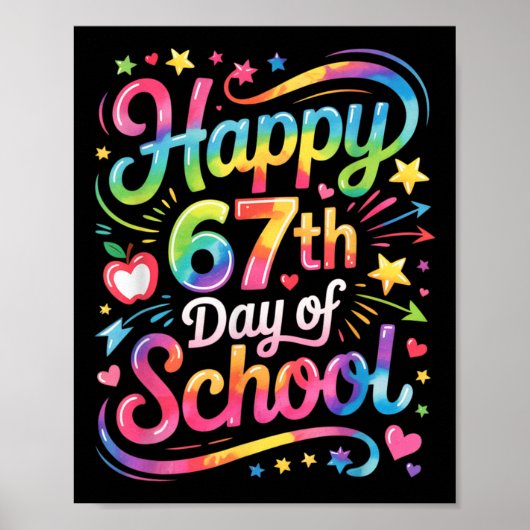 Happy 67 Days Of School Meme100日目の学校T ポスター (正面)