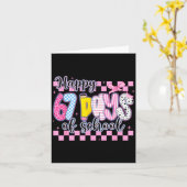 Happy 67 Days Of School Six Seven Meme Boy Girl Te カード (黄色い花)