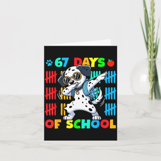 Happy 67 Days School Cute Dog 67 Days Smarter Stud カード (正面)