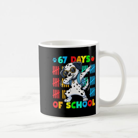 Happy 67 Days School Cute Dog 67 Days Smarter Stud コーヒーマグカップ (右)