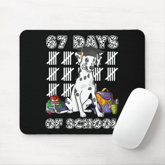 Happy 67 Days School Cute Dog 67 Days Smarter Stud マウスパッド (マウス)