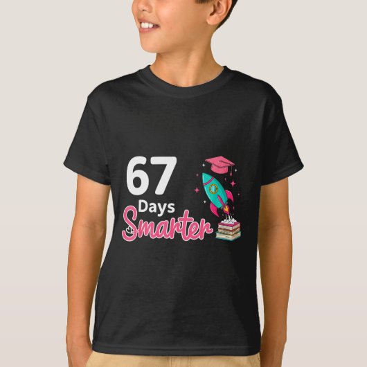 Happy 67 Days Smarter School Student Teacher Kids Tシャツ (正面)