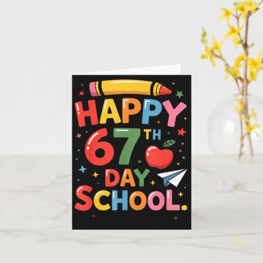 Happy 67 Th Day Of School - I Survived 67 Days Of  カード (黄色い花)