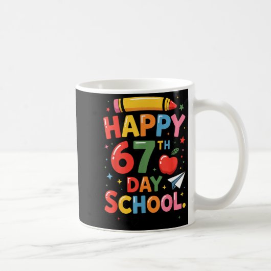 Happy 67 Th Day Of School - I Survived 67 Days Of コーヒーマグカップ (右)