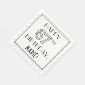 HAPPY 67th誕生日;アールデコスタイル;名前をカスタムする スタンダードランチョンナプキン (角)