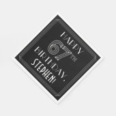 HAPPY 67th誕生日;アールデコスタイル;名前をカスタムする スタンダードランチョンナプキン (角)