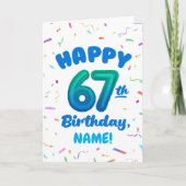 Happy 67th Birthday Card with Custom Name カード (正面)